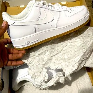 Gum bottom , white Nike air forces